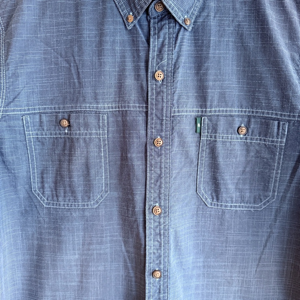G.H. Bass & Co. Men's Short Sleeve Dark Blue Woven Shirt - Picture 3 of 8